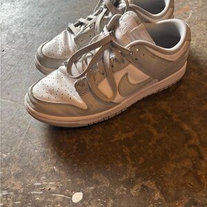 Nike Light Gray and White Athletic Shoes